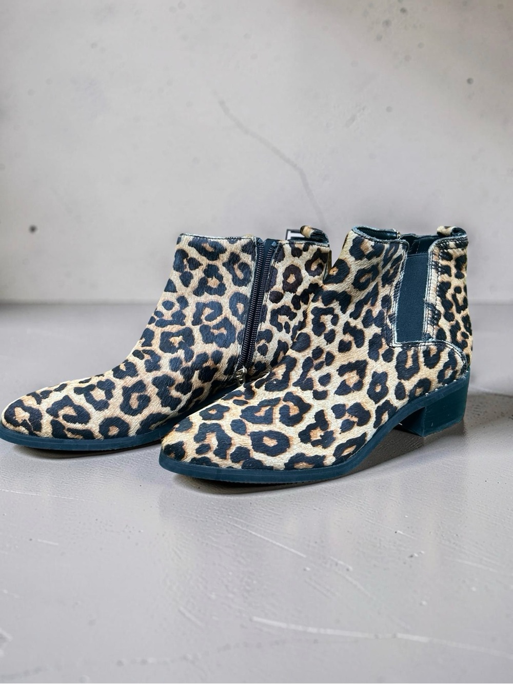 Leopard Print Women's Ankle Boots - by Franco Sarto Beige/Black 8.5